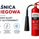 Gaśnica śniegowa CO2: do czego służy? Do gaszenia pożarów cieczy łatwopalnych i urządzeń elektrycznych. Nie zostawia zapylenia.