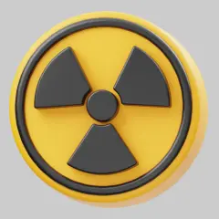 Symbol ostrzegawczy przed promieniowaniem jądrowym.