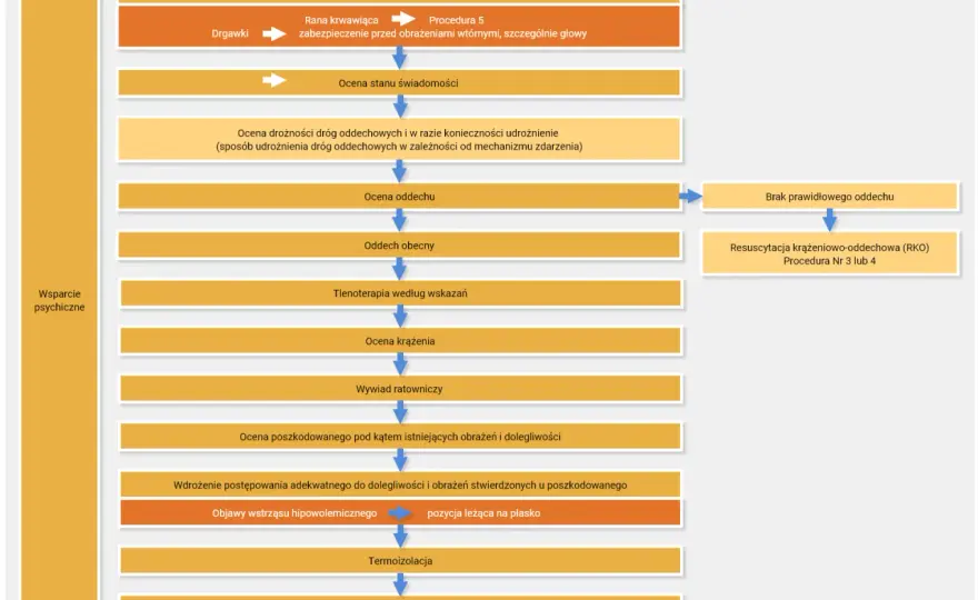 Ocena po urazie - Schemat pierwszej pomocy, który ratuje życie