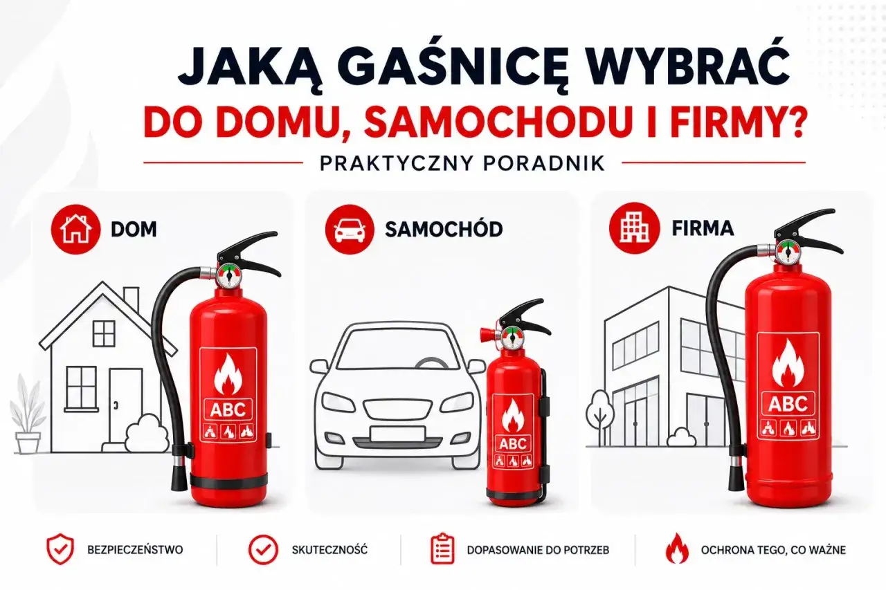 Podręczny sprzęt gaśniczy: gaśnice do domu, samochodu i firmy. Poradnik wyboru.